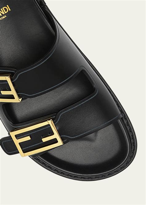 fendi buckle slides|Fendi leather slides.